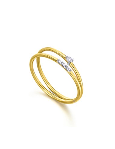 YELLOW GOLD RING 1 PEARL RICE