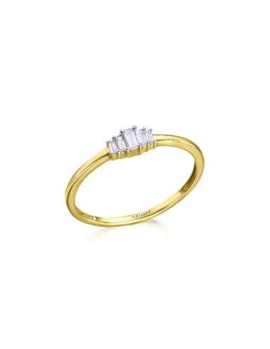 YELLOW GOLD RING WITH 5 BAGUETTE CUT DIAMONDS