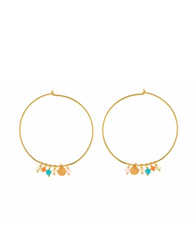 GOLDEN SILVER EARRINGS WITH COLOR STONES