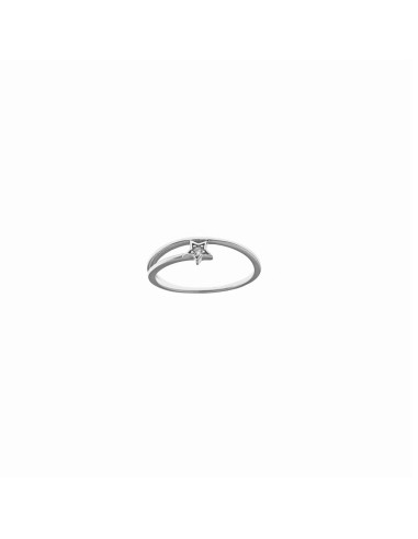 SILVER RHODIUM STAR RING WITH ZIRCONS