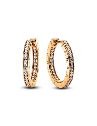 Pandora Signature hoop earrings with a coating