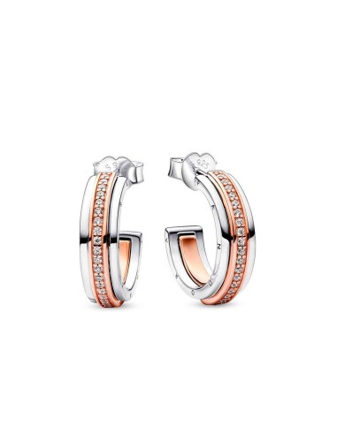 Pandora Signature hoop earrings in silver