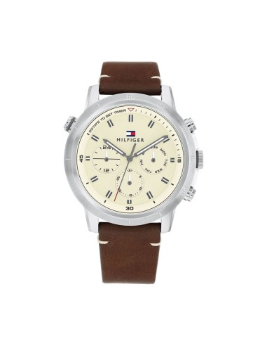 Watch TOMMY HILFIGER WHAT Steel LEATHER STRAP Brown