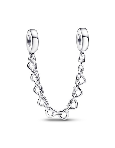 SAFETY CHAIN IN STERLING SILVER HEARTS IN THE