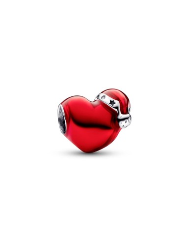METLIFE RED CHRISTMAS HEART STERLING SILVER CHARM